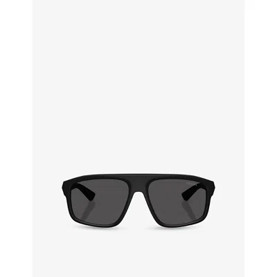Prada Womens Black Ps B02s Irregular-frame Injected Sunglasses