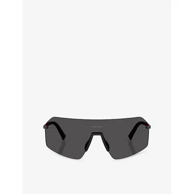 Prada Womens Black Ps B50s Irregular-frame Metal Sunglasses