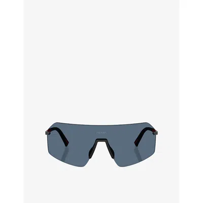 Prada Womens Black Ps B50s Irregular-frame Metal Sunglasses