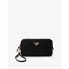 Prada Womens Black Re-edition 1978 Re-nylon Brand-plaque Recycled-nylon And Leather Pouch In Black