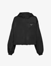 Prada Re-nylon Cropped Jacket In Black