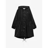 Prada Womens Black Re Nylon Hooded Woven Raincoat In Black