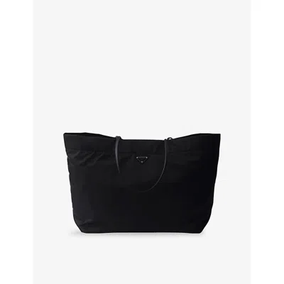 Prada Womens Black Re-nylon Large Woven Tote Bag