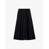 Prada Black Re-nylon Midi Skirt In Black