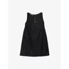 Prada Logo Plaque Sleeveless Mini Dress In Black