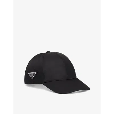 Prada Re-nylon Logo-plaque Baseball Cap In Black