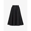 Prada Womens Black Re-nylon Logo-plaque High-rise Pleated Skirt In Black
