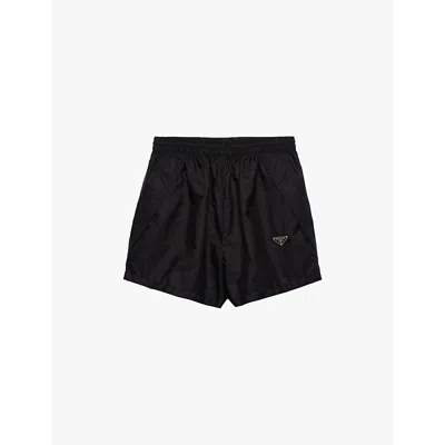 PRADA WOMENS BLACK RE-NYLON MID-RISE SHORTS