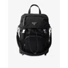 Prada Zipper Logo-detail Backpack In Black