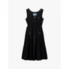 Prada Re-nylon Zip-front Recycled-polyamide Midi Dress In Black