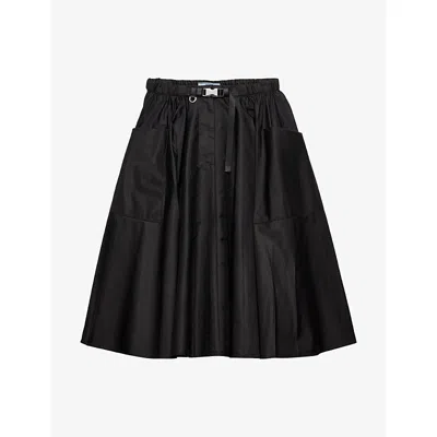Prada Womens Black Re-nylon Circle Midi Skirt