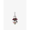 Prada Womens  Robot Saffiano Leather Bag Charm In Black