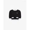 Prada Cotton Crew-neck Sweater In F0967 Nero Bianco