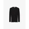 Prada Womens Black Round-neck Ribbed Wool Cardigan In Black