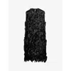 Prada Black Ribbon-detail Midi Dress In Black