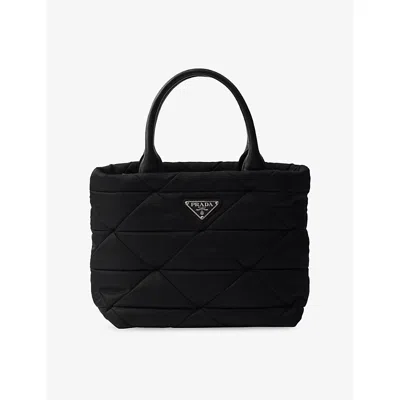 Prada Womens Black Small Padded Re-nylon Tote Bag
