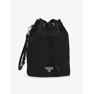 Prada Womens Black Small Re-nylon Woven Pouch