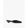 Prada Satin Square-toe Ballerina Mule Pumps In Black