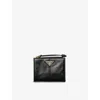 Prada Womens  Triangle-logo Small Leather Wallet In Black