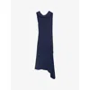 Prada Neck-scarf Backless Cady Crepe Midi Dress