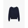 Prada Pullover Aus Baumwolle Mit U-boot-ausschnitt In Blue