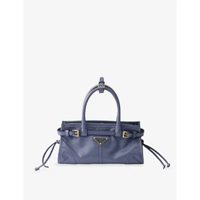 Prada Womens Blue Bonnie Mini Leather Handbag
