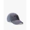 Prada Womens Blue Brand-embroidered Canvas Baseball Cap In Blue