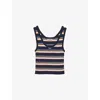 Prada Striped Tank Top In Blue