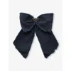 PRADA WOMENS BLUE BRAND-PLAQUE CANVAS HAIR CLIP