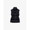 Prada Womens Blue Branded High-neck Wool-down Gilet In Blue