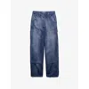 Prada Cotton Canvas Carpenter Trousers In Blue