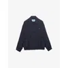 Prada Collared Jacket Long Sleeves Elasticated Hem In Blue