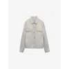 Prada Womens Blue Oversized Blouson Corduroy Jacket In Gray