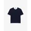 Prada Womens Blue Oversized Round-neck Cotton-jersey T-shirt Xs