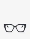 Prada Mens Blue Pr 09zv Sqaure-frame Acetate Optical Glasses In Blue