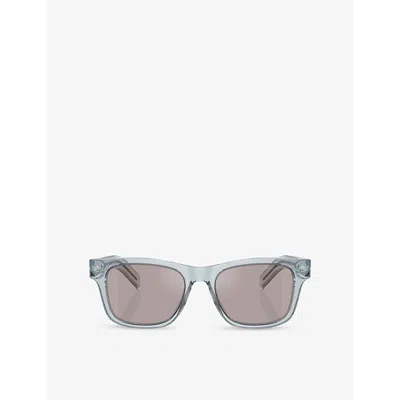Prada Womens Pr A17s Square-frame Acetate Sunglasses Blue