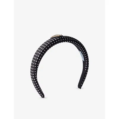 Prada Womens Blue Printed Re-nylon Headband