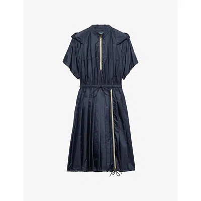 PRADA WOMENS PRADA RE NYLON DRAWSTRING-WAIST WOVEN MIDI DRESS
