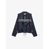 Prada Womens Blue Re Nylon Logo-embellished Woven Blouson Jacket