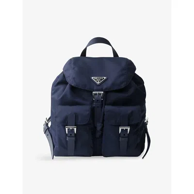 Prada Womens Blue Re-nylon Small Recycled-nylon Backpack