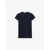 Prada Womens Blue Short-sleeve Cashmere Knitted Top