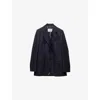 Prada Womens Blue Single-breasted Wool Blazer In Blue