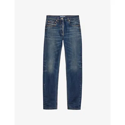 Prada Womens Blue Slim-fit Selvedge-denim Jeans