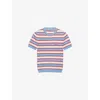Prada Striped Short Sleeve Cotton Sweater