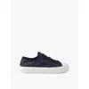 Prada Triangle-logo Canvas Sneakers In Blue