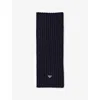Prada Womens Blue Wool Knitted Wool Scarf In Blue