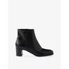 Prada Black Leather Ankle Boots In Black
