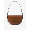 Prada Womens Brown Arqué Brand-plaque Leather Shoulder Bag In Brown