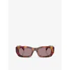 Prada Womens Brown B05s Square-shape Acetate Sunglasses In Brown