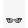 Prada Womens Brown B09s Square-shape Acetate Sunglasses In Grey